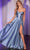 Cinderella Divine CD378 - High Slit Strapless Long Gown Prom Dresses 0 / Dusty Blue