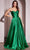 Cinderella Divine CD378 - High Slit Strapless Long Gown Prom Dresses 0 / Emerald