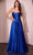 Cinderella Divine CD378 - High Slit Strapless Long Gown Prom Dresses 0 / Royal