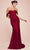 Cinderella Divine CD790 - Off Shoulder Ruched Long Gown Bridesmaid Dresses 2 / Burgundy