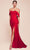 Cinderella Divine CD790 - Off Shoulder Ruched Long Gown Bridesmaid Dresses 2 / Red