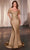 Cinderella Divine CD798 - Lace Applique Sleeveless Prom Gown Prom Dresses 4 / Gold