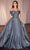 Cinderella Divine CD801 - Pleated Off-Shoulder Ballgown Ball Gowns 4 / Smoky Blue