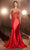 Cinderella Divine CD820 - Beaded Evening Gown with Basque Waist Evening Dresses 2 / Red