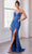 Cinderella Divine CD840 - Evening Dress with Sequined Lace Appliques Prom Dresses 2 / Azure