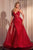 Cinderella Divine CD863 - Sheath Gown with Beaded Corset Bodice Evening Dresses 2 / Red