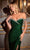 Cinderella Divine CD867 - Off-Shoulder Sheath Dress with Embellishments Evening Dresses 2 / Emerald