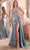 Cinderella Divine CD868 - Long Sleeveless Sheath Gown Prom Dresses 2 / Dusty Blue