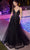 Cinderella Divine CD874 - Long Tulle Prom Dress with Applique Details Evening Dresses 4 / Black