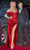 Cinderella Divine CD875 - Cold Shoulder Satin Gown for Prom 2 / Red