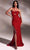 Cinderella Divine CD883 - Cutout Halter-Neck Evening Dress Prom Dresses 2 / Red