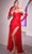 Cinderella Divine CD886 - Sweetheart Ruched Bodice Evening Dress Evening Dresses 2 / Hot Coral