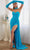 Cinderella Divine CD886 - Sweetheart Ruched Bodice Evening Dress Evening Dresses 2 / Ocean Blue