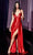 Cinderella Divine CD903 - Deep V-Neck Satin Evening Gown Bridesmaid Dresses 2 / Red