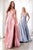 Cinderella Divine CD903 - Deep V-Neck Satin Evening Gown Bridesmaid Dresses