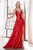 Cinderella Divine CD903 - Deep V-Neck Satin Evening Gown Bridesmaid Dresses