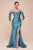 Cinderella Divine - CD943 Off-Shoulder High-Slit Modest Prom Dress Bridesmaid Dresses 4 / Lake Blue