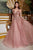 Cinderella Divine CD994 - Floral Deep V-Neck Prom Dress Prom Dresses 4 / Rose Gold