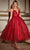 Cinderella Divine CD996T - Sleeveless Dress with Glitter Flocking Ball Gowns 2 / Red