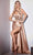 Cinderella Divine CDS415 - Plunging Neckline Side Draped Evening Gown Evening Dresses 4 / Champagne