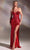 Cinderella Divine CDS419 - Strapless V-Neck Prom Dress Evening Dresses 2 / Burgundy