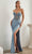 Cinderella Divine CDS419 - Strapless V-Neck Prom Dress Evening Dresses 2 / Dusty Blue