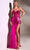 Cinderella Divine CDS419 - Strapless V-Neck Prom Dress Evening Dresses 2 / Fuchsia