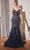 Cinderella Divine CDS438 - Glitter Mermaid Gown with Floral Details Evening Dresses