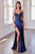 Cinderella Divine CDS439 - Mermaid Gown with Lace Adornments Prom Dresses 2 / Navy