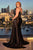 Cinderella Divine CDS440 - Satin Sheath Dress with Beaded Corset Bodice Prom Dresses