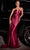 Cinderella Divine CDS441 - Sheath Gown with Asymmetric Pleating Prom Dresses