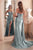 Cinderella Divine CDS441 - Sheath Gown with Asymmetric Pleating Prom Dresses