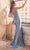 Cinderella Divine CDS450 - Lace Appliqued Prom Dress with Beaded Accents Prom Dresses 2 / Blue