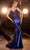 Cinderella Divine CDS450 - Lace Appliqued Prom Dress with Beaded Accents Prom Dresses 2 / Navy