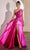 Cinderella Divine CDS454 - Asymmetrical Sequin Gown Evening Dresses 2 / Fuchsia