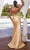 Cinderella Divine CDS454 - Asymmetrical Sequin Gown Evening Dresses