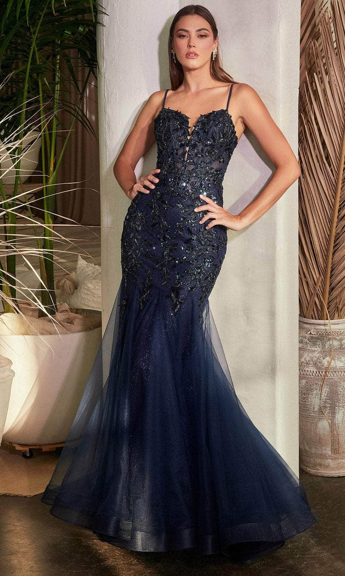 Cinderella Divine CDS488 - Sparkling Mermaid Gown Evening Dresses 2 / Navy