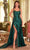 Cinderella Divine CDS496 - Prom Dress with Ruching and Lace Appliques Prom Dresses 2 / Emerald