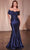 Cinderella Divine CDS507 - Satin Shawl Evening Gown Mother of the Bride Dresses 2 / Navy