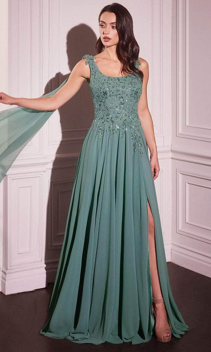 Cinderella Divine CDS509 - A-Line Chiffon Evening Gown Mother of the Bride Dresses 2 / Dark Sage