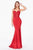 Cinderella Divine - CF266 Lace Applique Sleeveless Bodice Jersey Evening Dress CCSALE M / Red