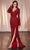 Cinderella Divine CH054 - Surplice V-Neck Long Sleeve Prom Gown Mother of the Bride Dresses