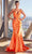 Cinderella Divine CH062 - Mermaid Gown with Pleated Bodice Evening Dresses XS / Orange