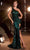 Cinderella Divine CH077 - Sequin Gown with One Shoulder Design Pageant Dresses XS / Emerald