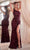 Cinderella Divine CH077 - Sequin Gown with One Shoulder Design Pageant Dresses XS / Wine