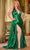 Cinderella Divine CH079C - Gathered Halter Neck Prom Dress Prom Dresses 2X / Emerald