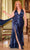 Cinderella Divine CH079C - Gathered Halter Neck Prom Dress Prom Dresses 2X / Navy