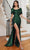 Cinderella Divine CH116 - Sheath Gown with Detachable Cape Prom Dresses XS / Emerald