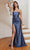 Cinderella Divine CH116 - Sheath Gown with Detachable Cape Prom Dresses XS / Lapis Blue