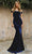 Cinderella Divine CH139 - Off Shoulder Mermaid Evening Gown Evening Dresses XS / Navy